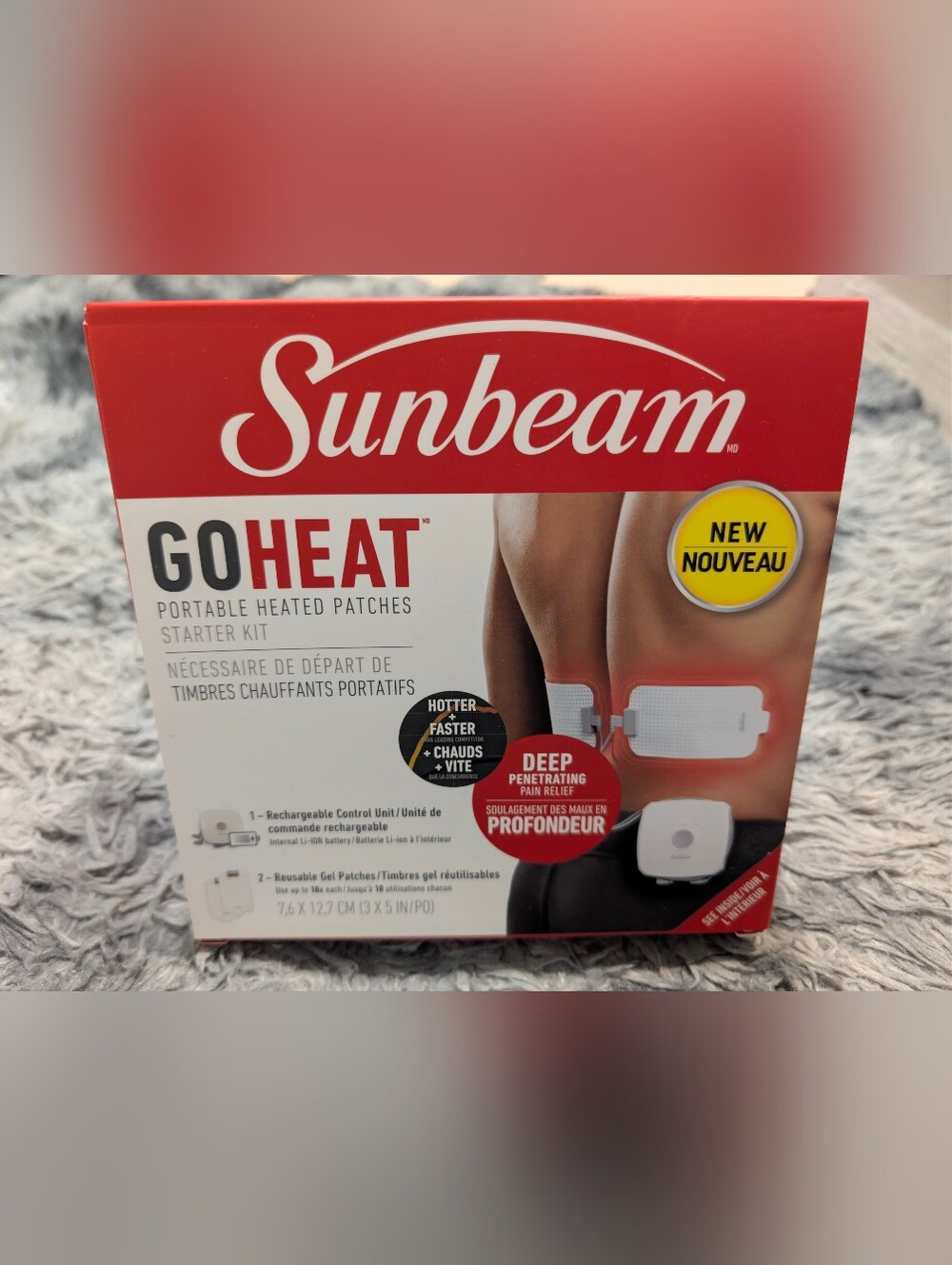 Sunbeam GOHEAT Portable Heated Patches Starter Kit - Red & White